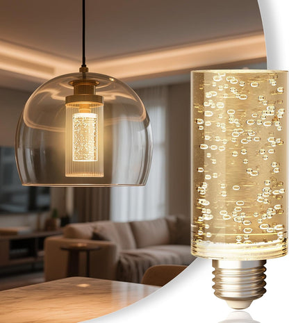 LED Bulb,5W,3000K,500Lm Dimmable E26 Acrylic Bubble Bulb with Ceramic Base, Suitable for E26 Lighting Fixtures Including Chandeliers, Wall Sconces, Table Lamps, and Vanity Lights